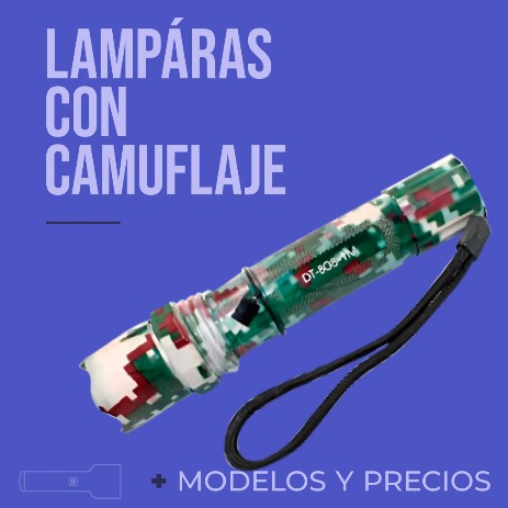 lampara led tactica en colores de camuflaje militar